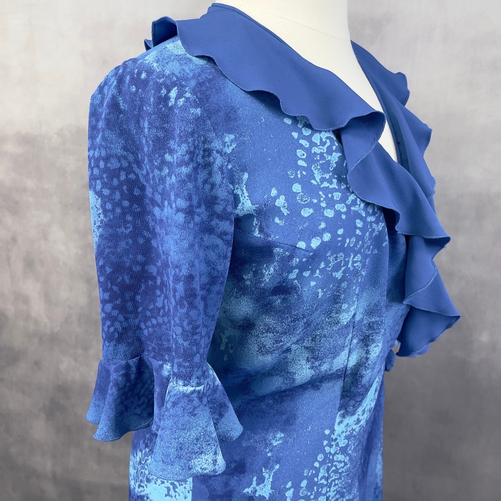 Seasons Ruffled Wrap Dress Size 46 US L Artistic Statement Romantic Feminine - Picture 5 of 15